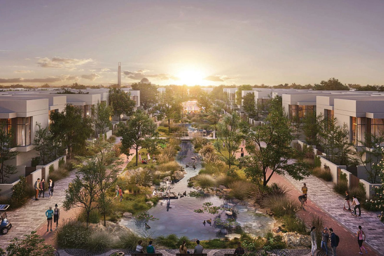 Modern interior living space in a one-bedroom condo at The Sustainable City