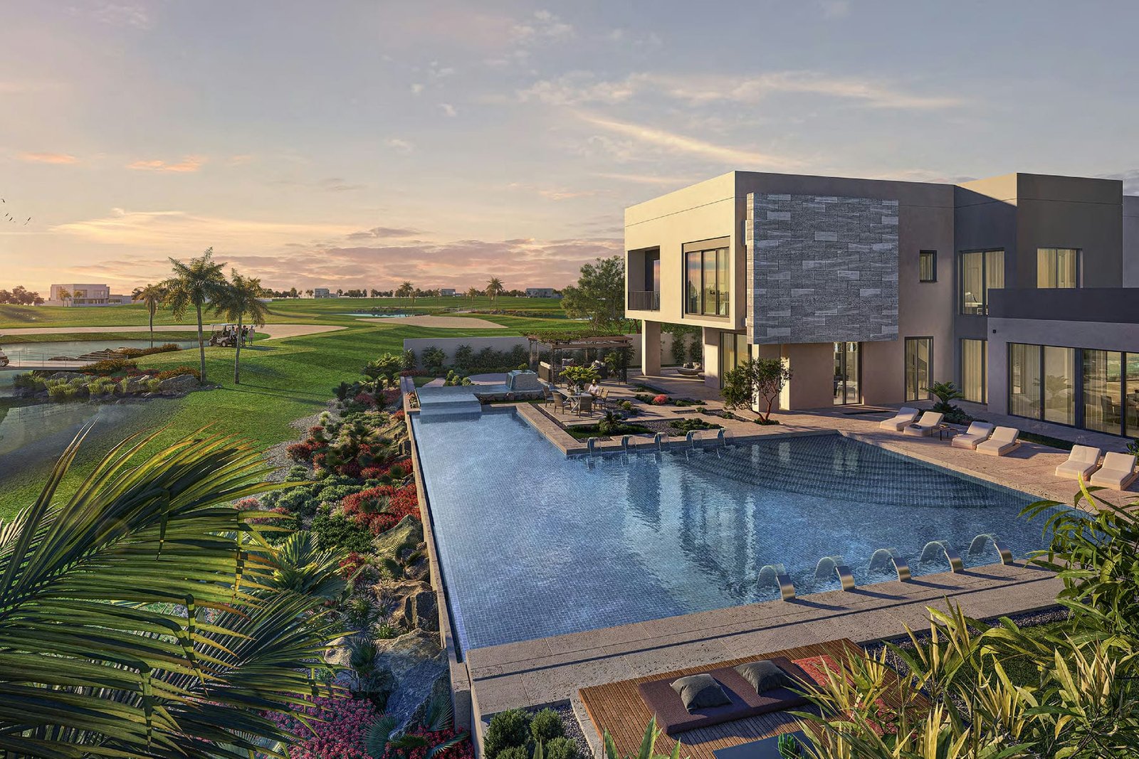 Spacious and modern living room interior at The Magnolias, Yas Island